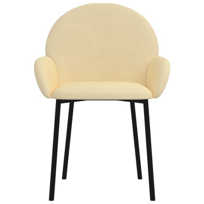 Eetkamerstoelen 2 St Fluweel Crèmekleurig