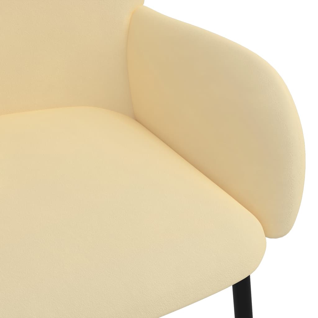 Eetkamerstoelen 2 St Fluweel Crèmekleurig