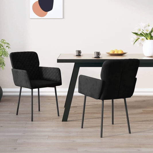 Eetkamerstoelen 2 St Fluweel Zwart