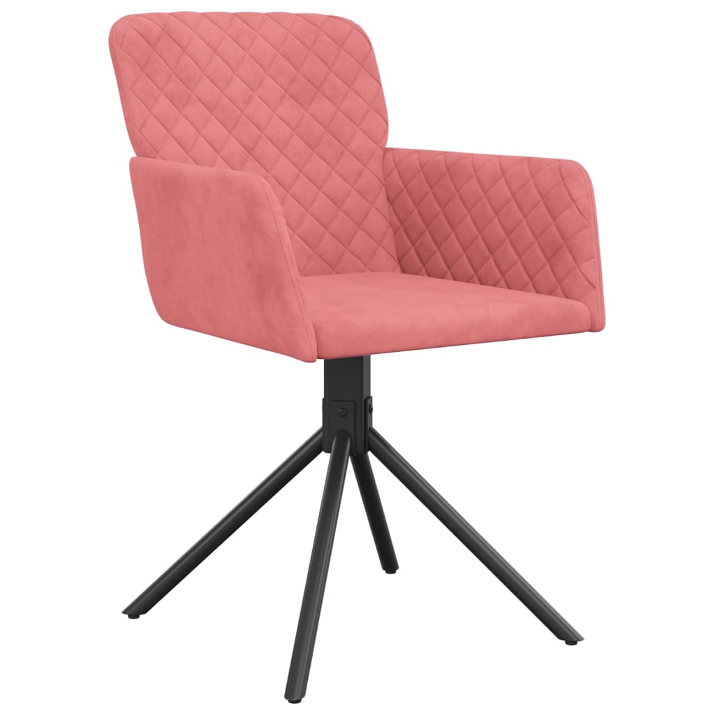 Eetkamerstoelen Draaibaar 2 St Fluweel Roze