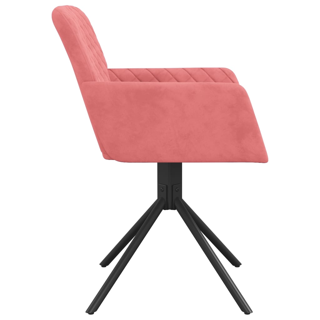 Eetkamerstoelen Draaibaar 2 St Fluweel Roze