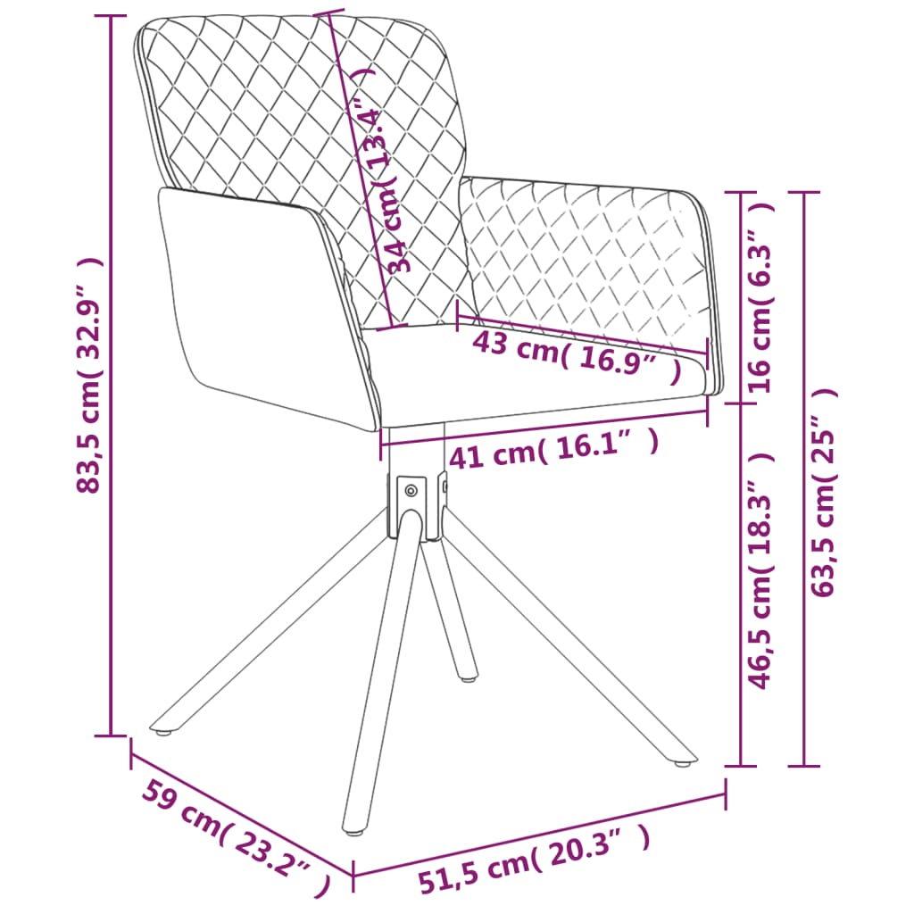 Eetkamerstoelen Draaibaar 2 St Fluweel Roze