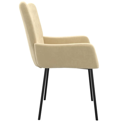 Eetkamerstoelen 2 St Fluweel Crèmekleurig