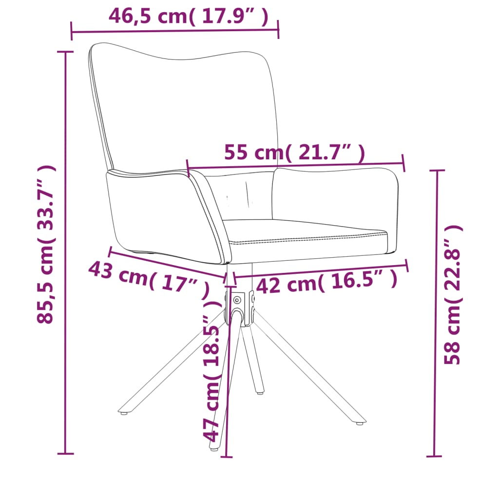 Eetkamerstoelen Draaibaar 2 St Fluweel Roze