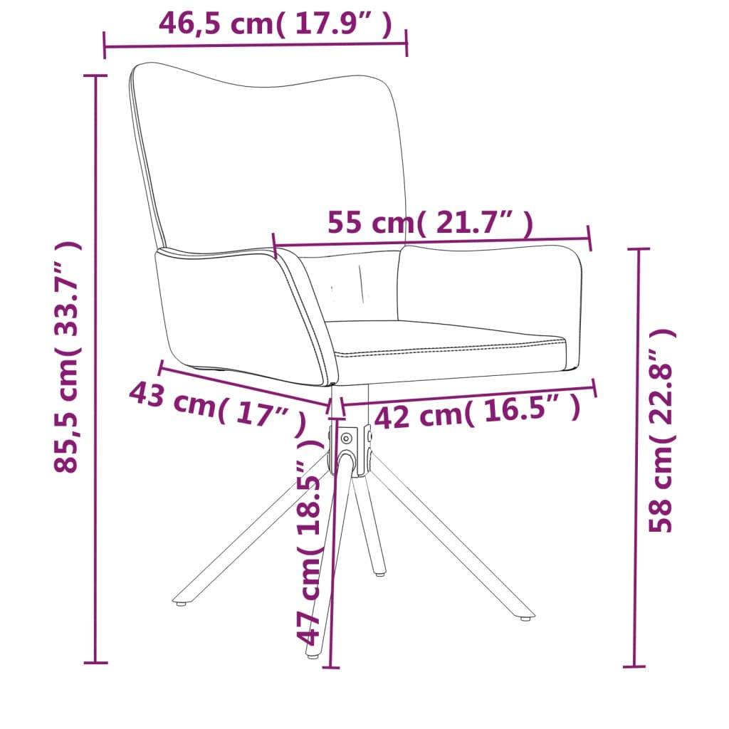 Eetkamerstoelen Draaibaar 2 St Fluweel Crèmekleurig