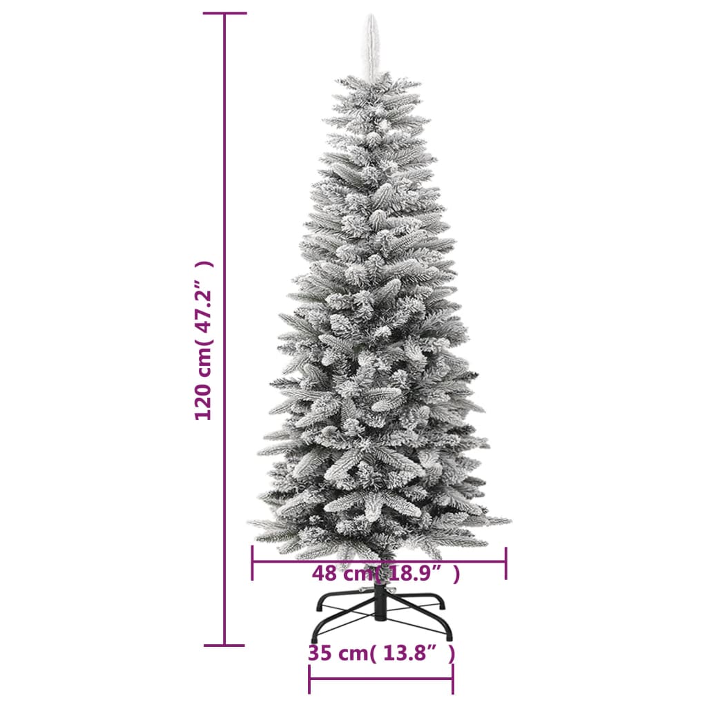 Kunstkerstboom Met Sneeuw Smal 120 Cm Pvc En Pe