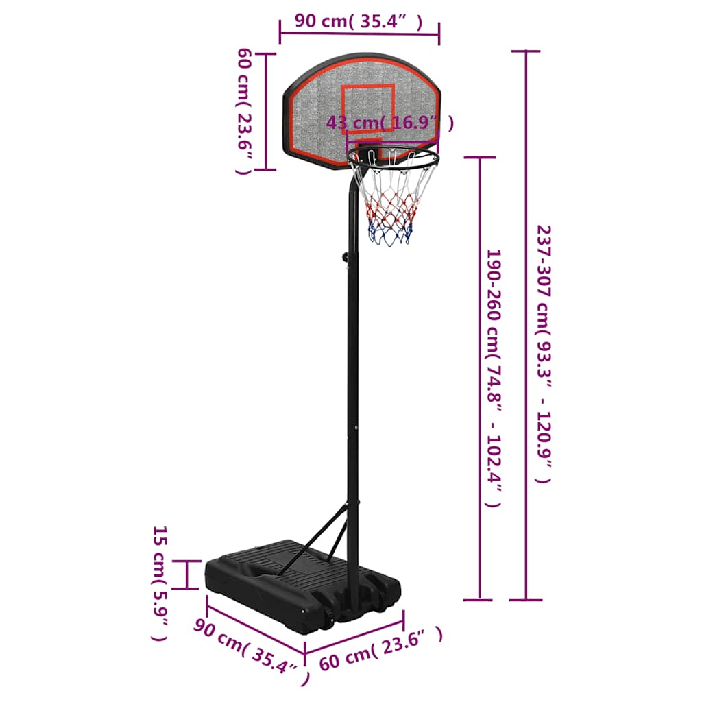 Basketbalstandaard 237-307 Cm Polyetheen