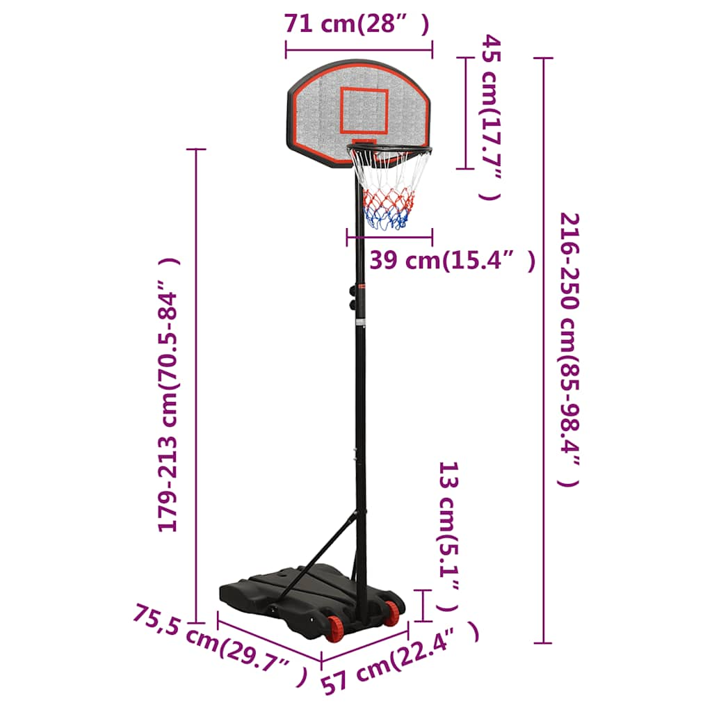 Basketbalstandaard 216-250 Cm Polyethyleen