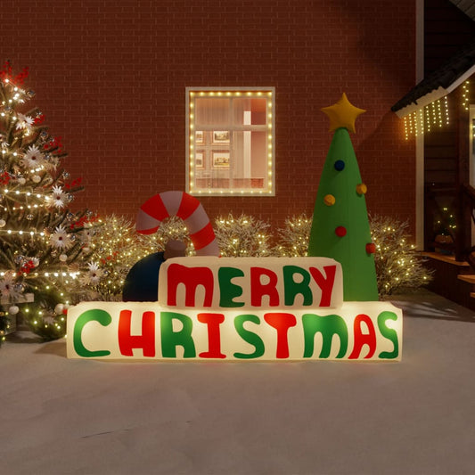 Decoratie &quot;Merry Christmas&quot; Met Led's Opblaasbaar 197 Cm