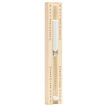 Saunaset 2-In1 Hygrothermograaf En Zandloper Massief Grenenhout