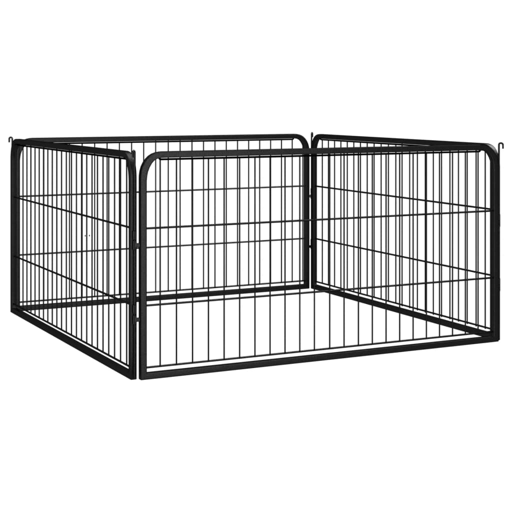 Hondenkennel 40 Panelen 100X50 Cm Gepoedercoat Staal Zwart