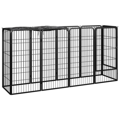 Hondenkennel 46 Panelen 50X100 Cm Gepoedercoat Staal Zwart