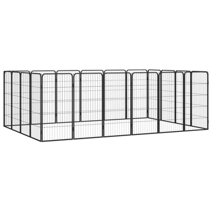 Hondenkennel 40 Panelen 50 X 100 Cm Gepoedercoat Staal Zwart
