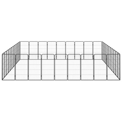 Hondenkennel 40 Panelen 50 X 100 Cm Gepoedercoat Staal Zwart