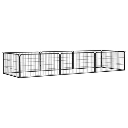 Hondenkennel 40 Panelen 100X50 Cm Gepoedercoat Staal Zwart