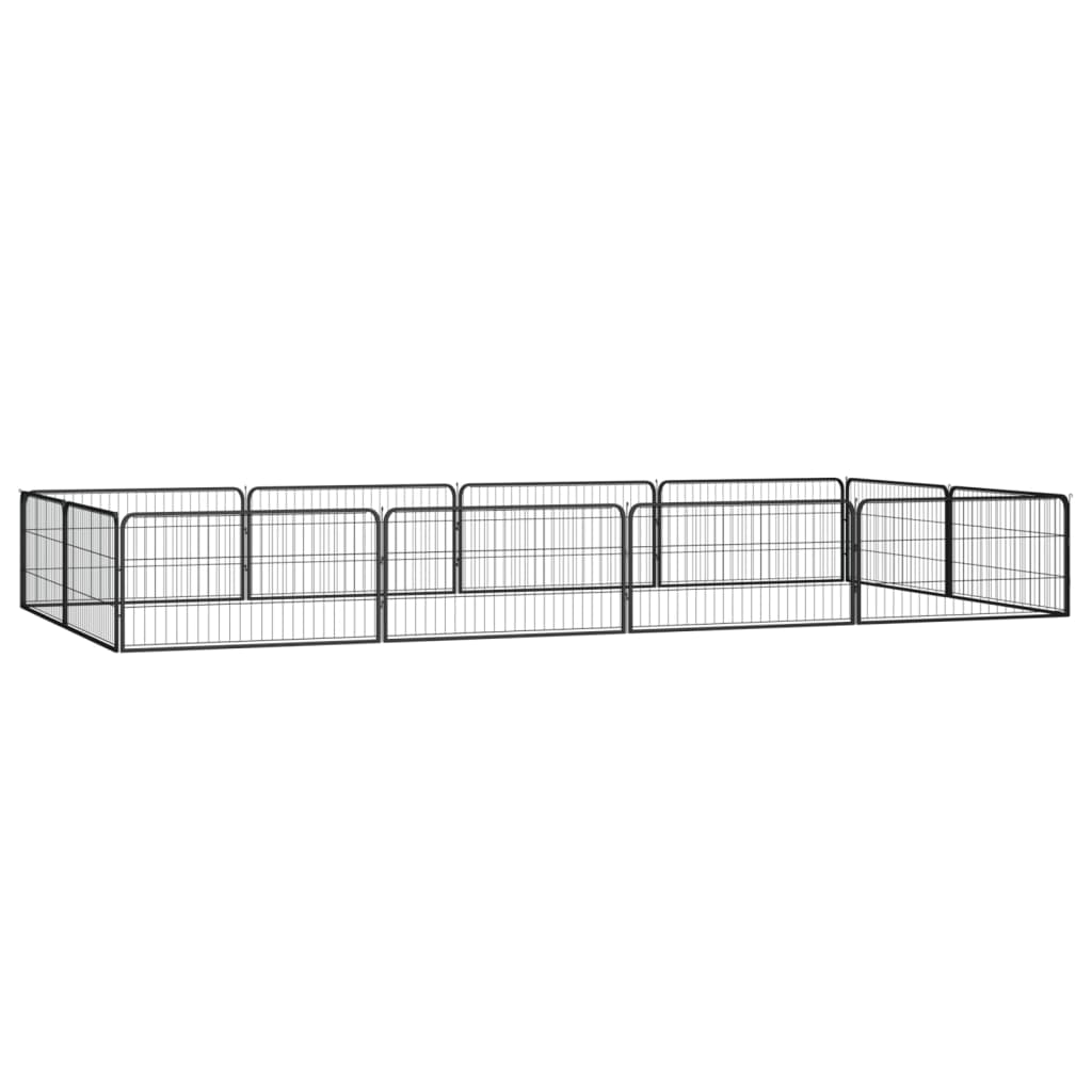 Hondenkennel 40 Panelen 100X50 Cm Gepoedercoat Staal Zwart