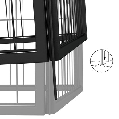 Hondenkennel 40 Panelen 100X50 Cm Gepoedercoat Staal Zwart