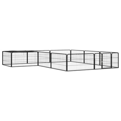 Hondenkennel 4 Panelen 100X50 Cm Gepoedercoat Staal Zwart