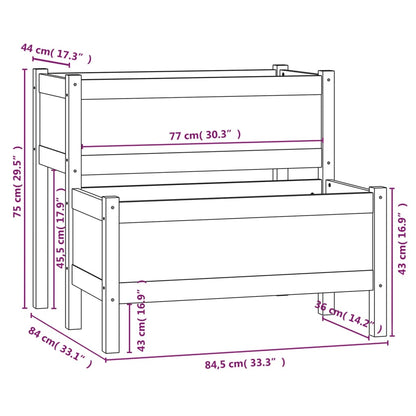 Plantenbak 84,5X84X75 Cm Massief Grenenhout