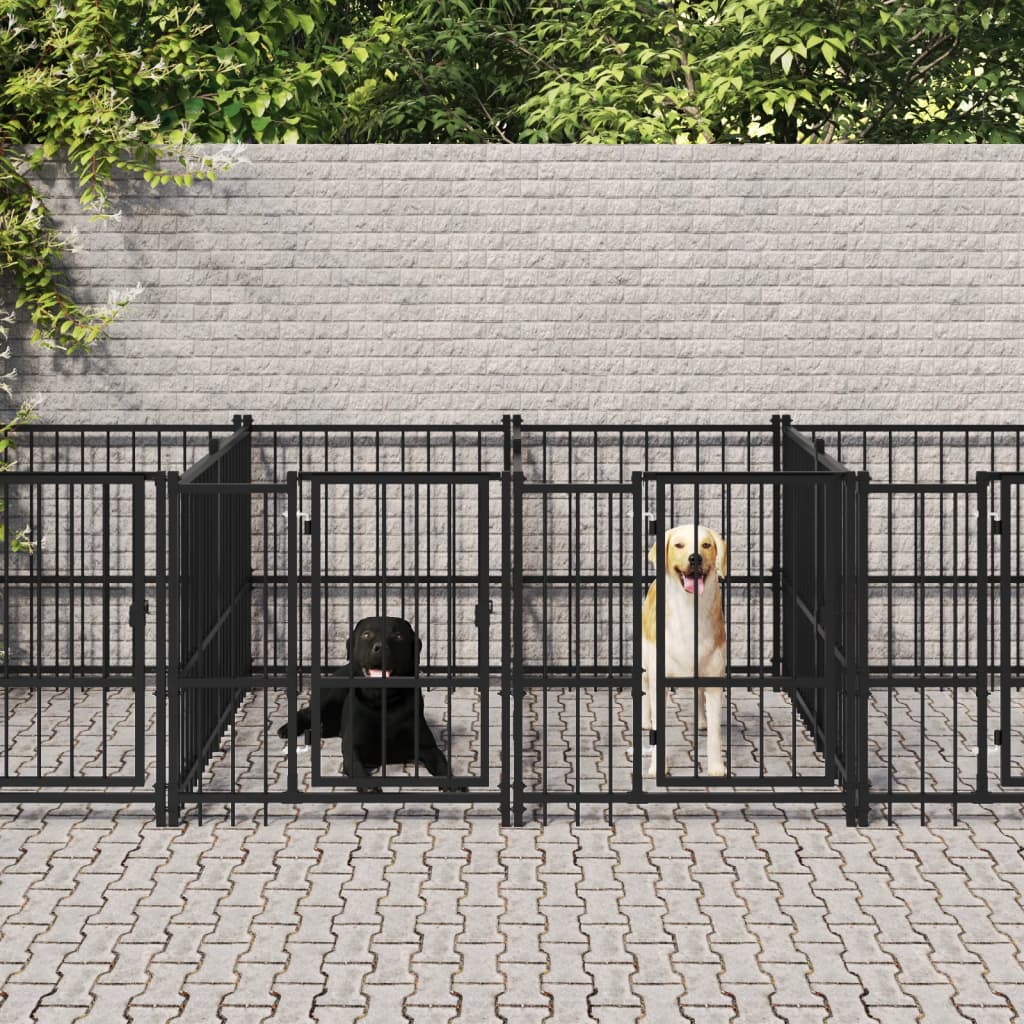 Hondenkennel Met Dak 16,89 M² Staal