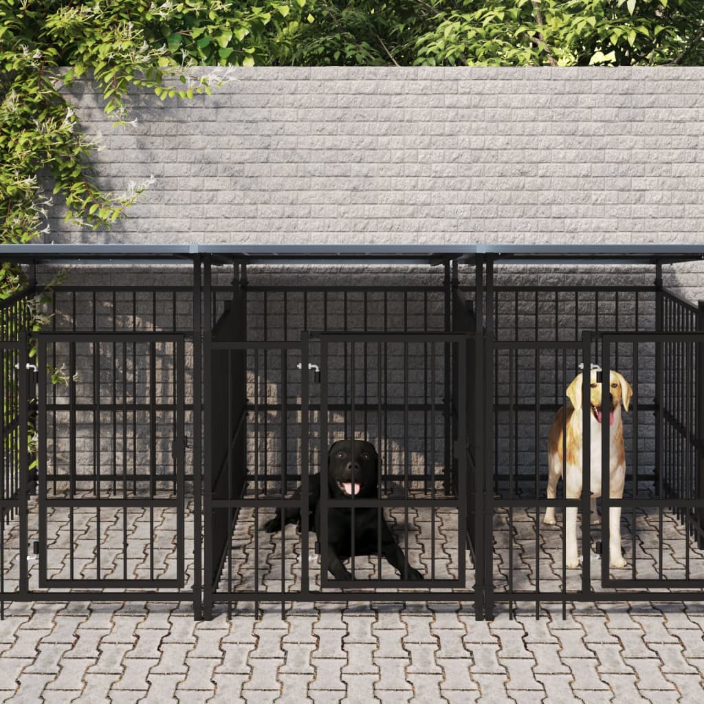 Hondenkennel Met Dak 16,89 M² Staal