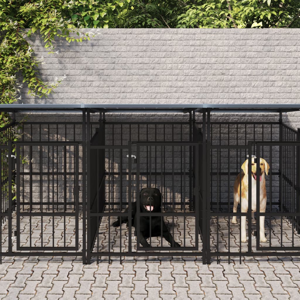 Hondenkennel Met Dak 16,89 M² Staal