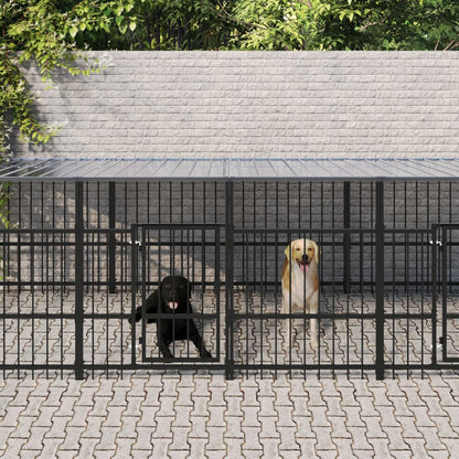 Hondenkennel Met Dak 18,77 M² Staal