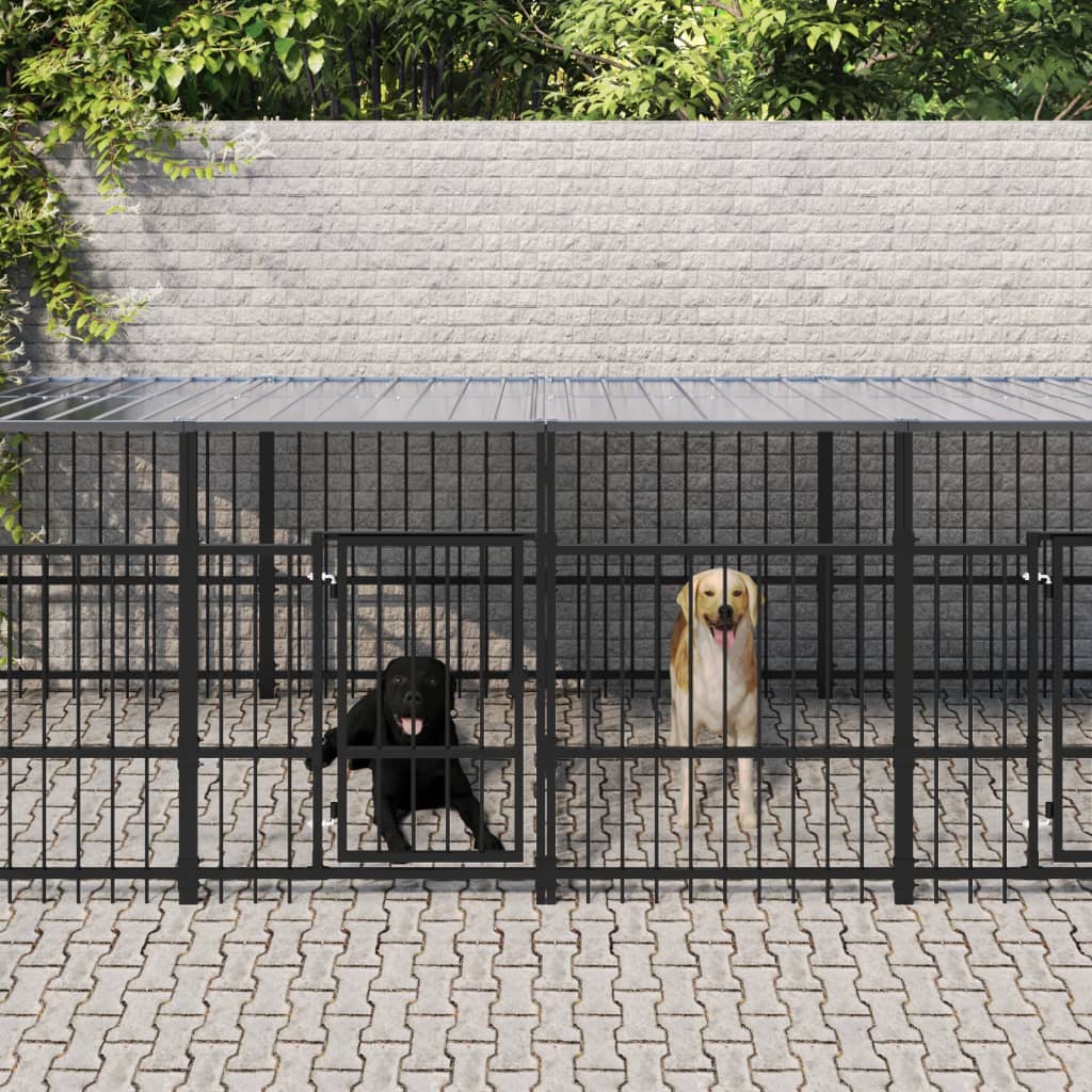 Hondenkennel Met Dak 18,77 M² Staal