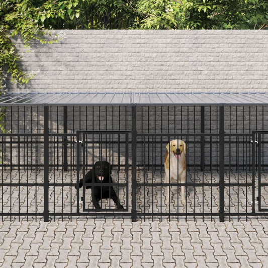 Hondenkennel Met Dak 18,77 M² Staal