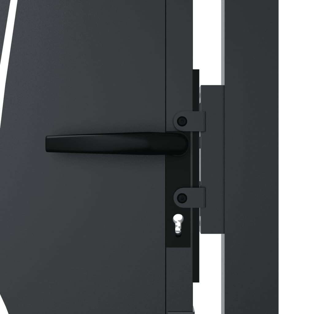 Poort Met Grasontwerp Staal Antracietkleurig