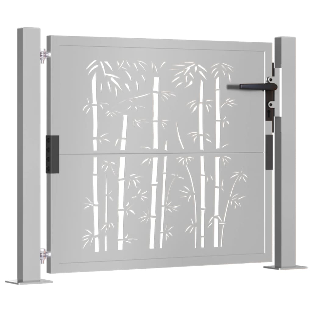 Poort Met Bamboe-Ontwerp Cortenstaal