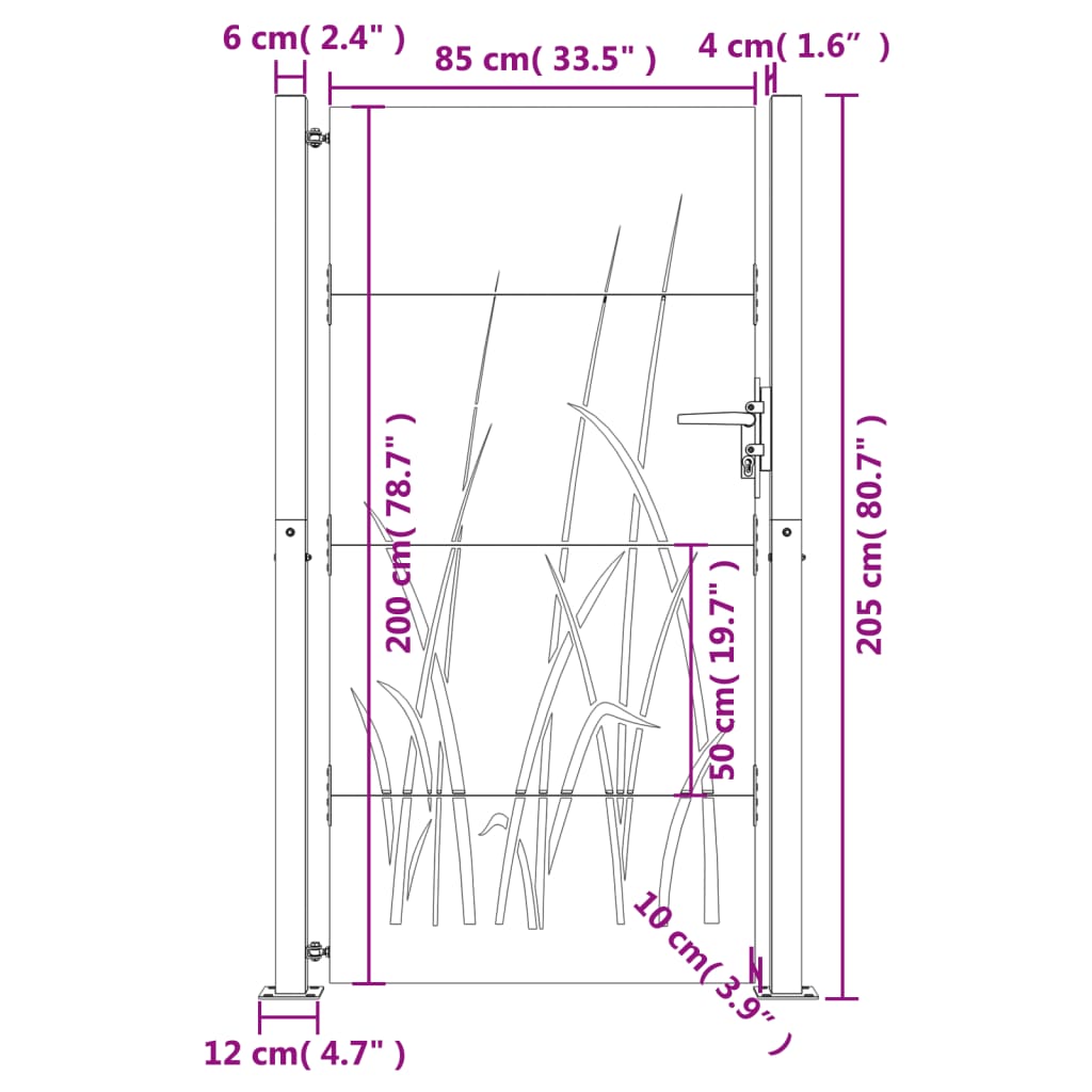 Poort Grasontwerp Cortenstaal