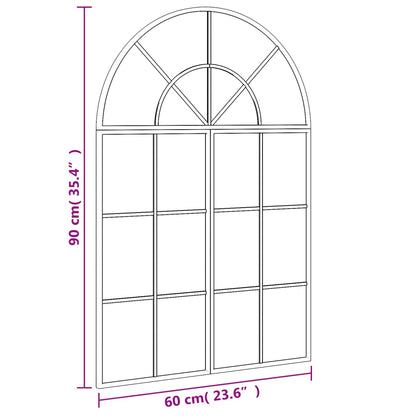 Wandspiegel Boog 60X90 Cm Ijzer Zwart