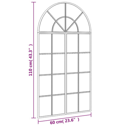 Wandspiegel Boog 60X110 Cm Ijzer Zwart