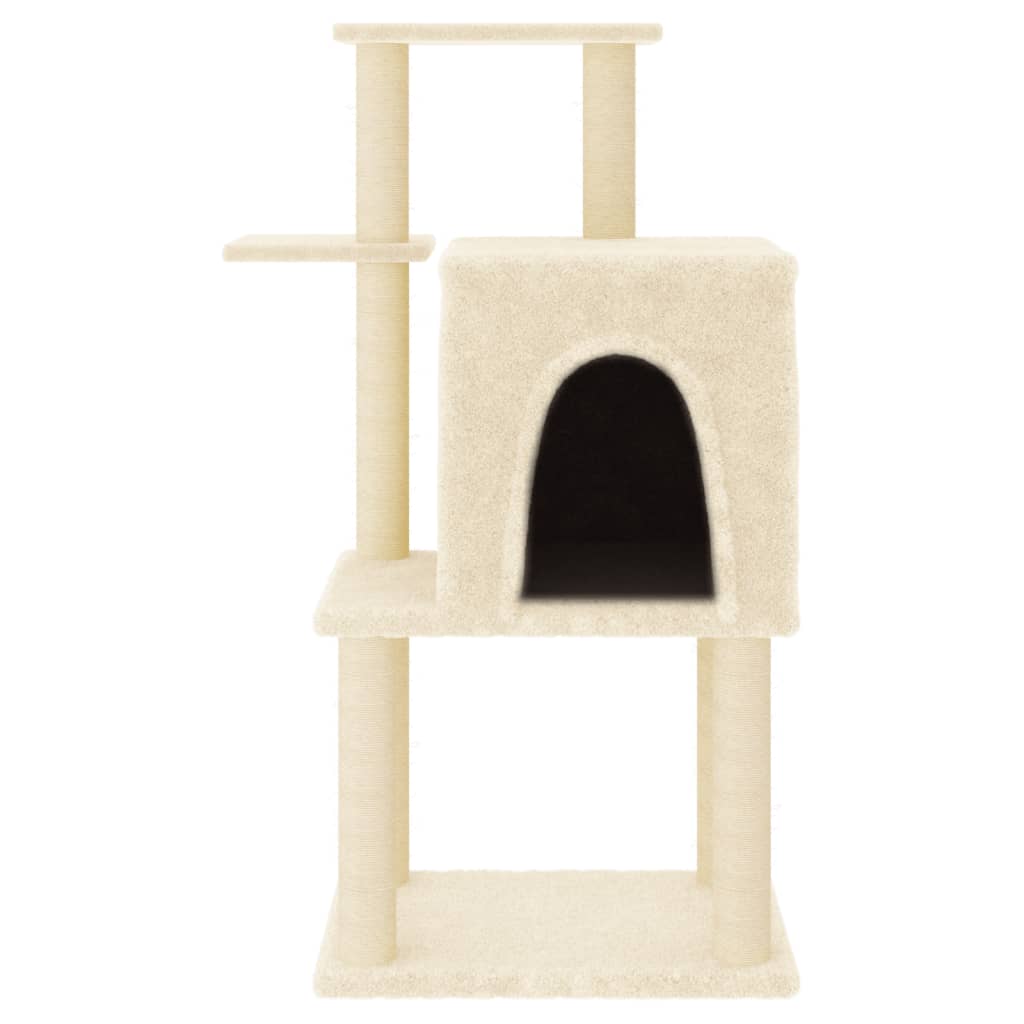 Kattenmeubel Met Sisal Krabpalen 97 Cm Crèmekleurig