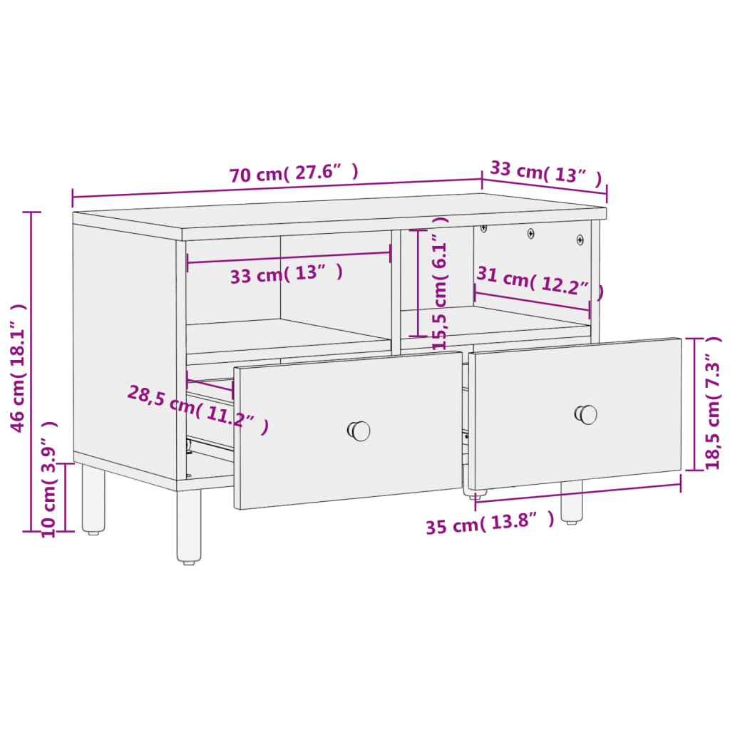 Tv-Meubel 70X33X46 Cm