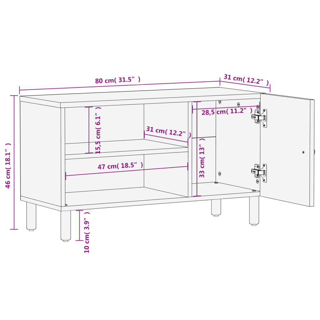 Tv-Meubel 80X31X46 Cm