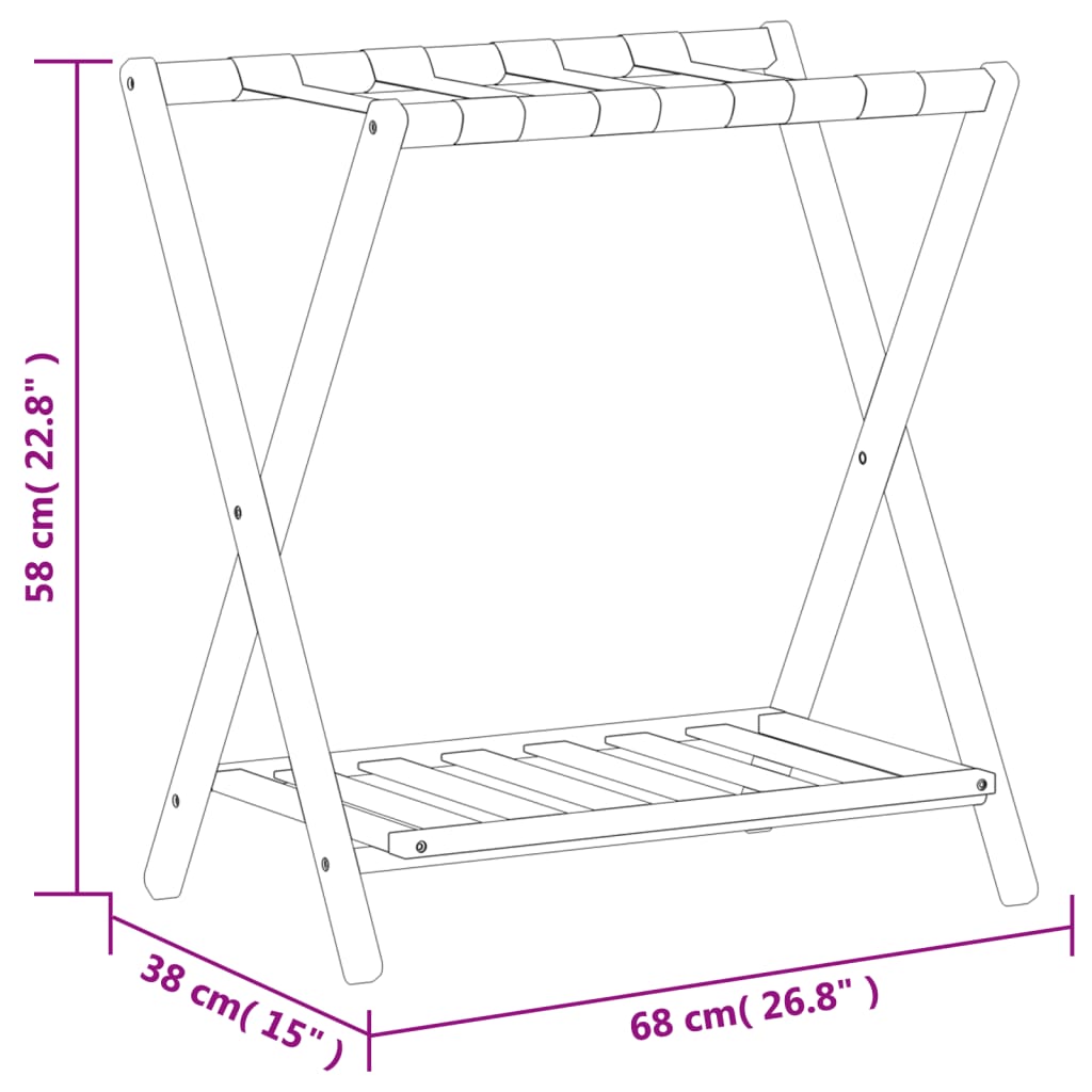 Bagagerek 68X38X58 Cm Bamboe