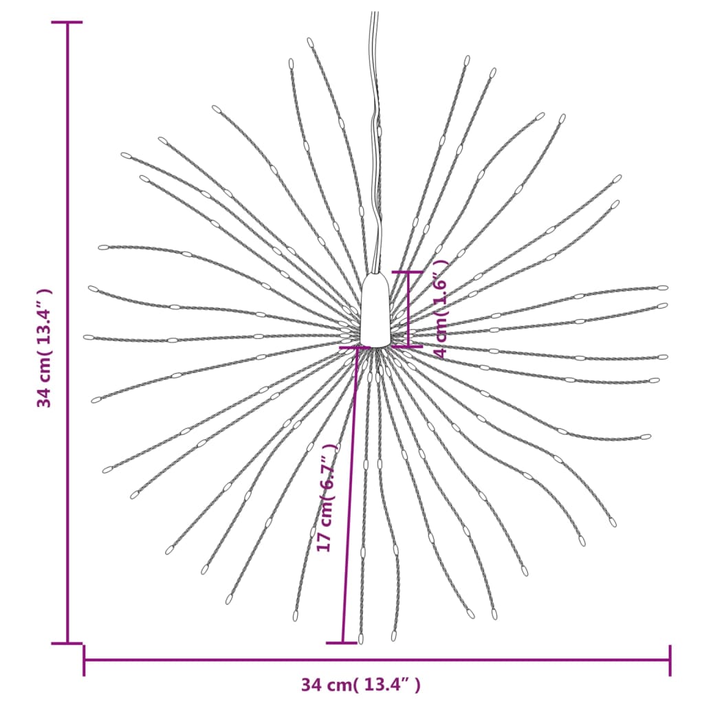 Kerstverlichting Vuurwerk 140 Te Led's 17 Cm