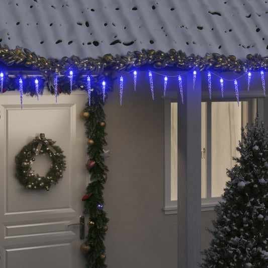 Kerstverlichting Ijspegels 200 E Led's 20 M Acryl Pvc Blauw