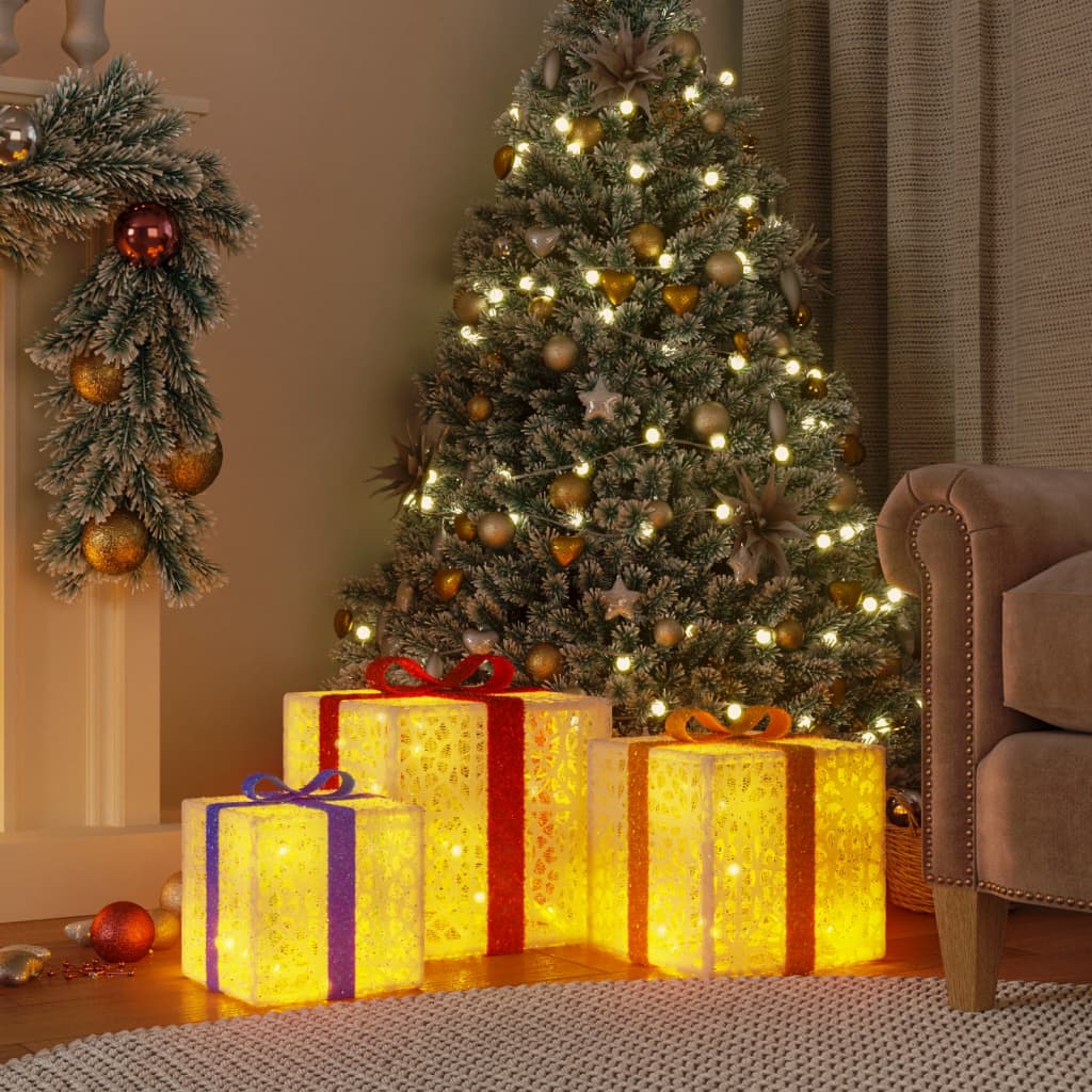 Kerstfiguur Cadeaudoos Verlicht 64 Warmte Led's