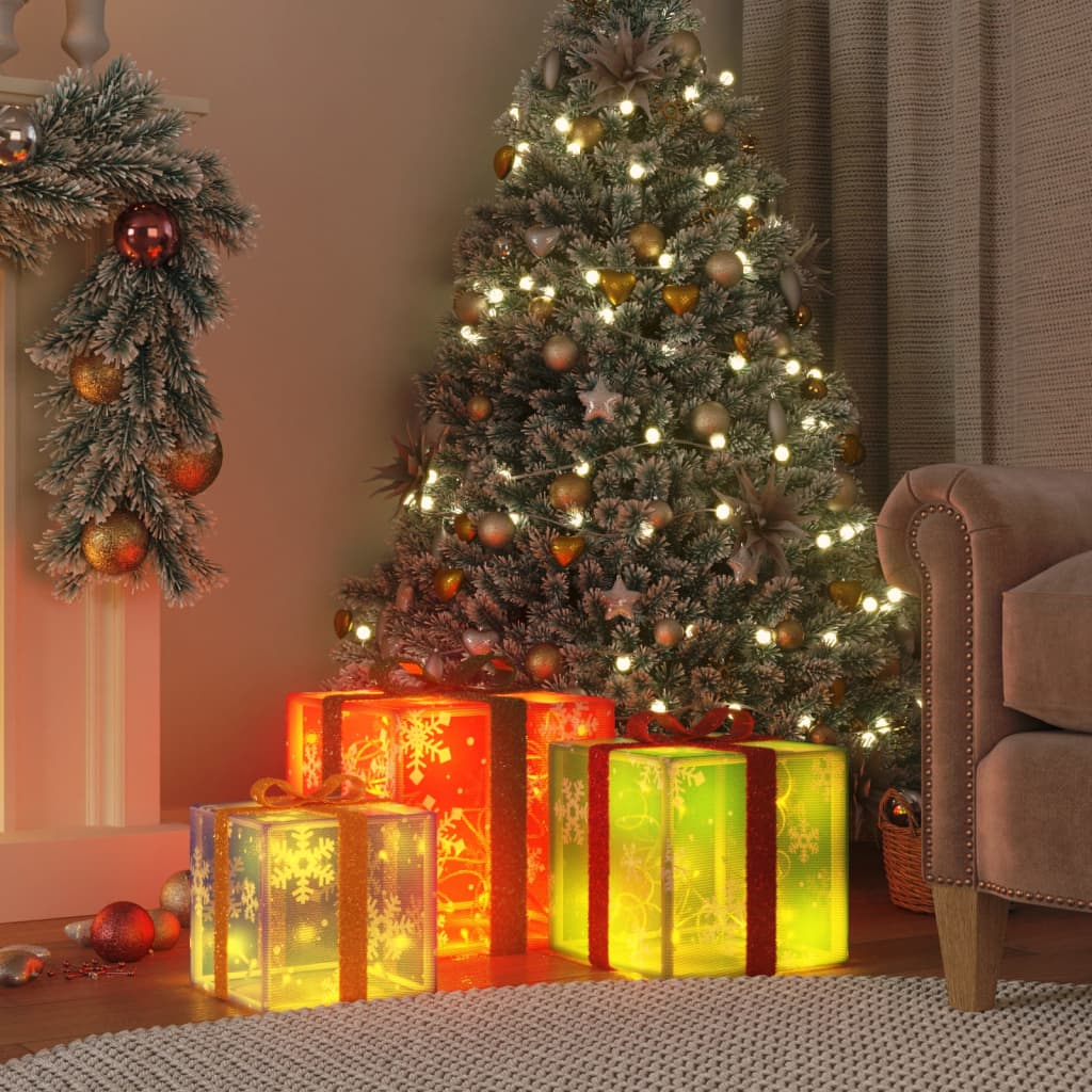 Kerstfiguur Cadeaudoos Verlicht 64 Warmte Led's