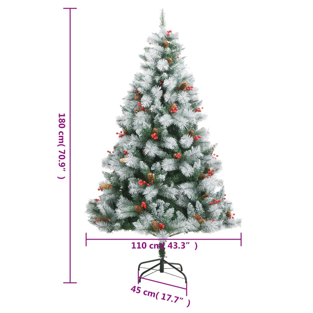 Kunstkerstboom Met Scharnieren Dennenappels En Bessen