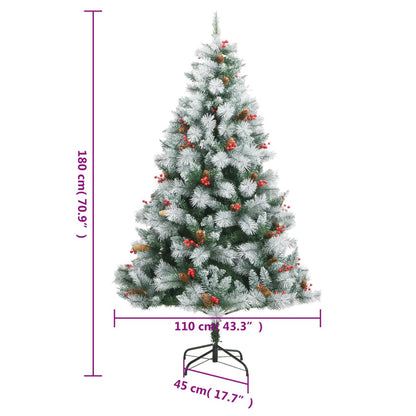 Kunstkerstboom Met Scharnieren Dennenappels En Bessen