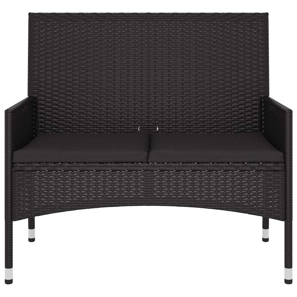 Tuinbank 2-Zits Met Kussens Poly Rattan