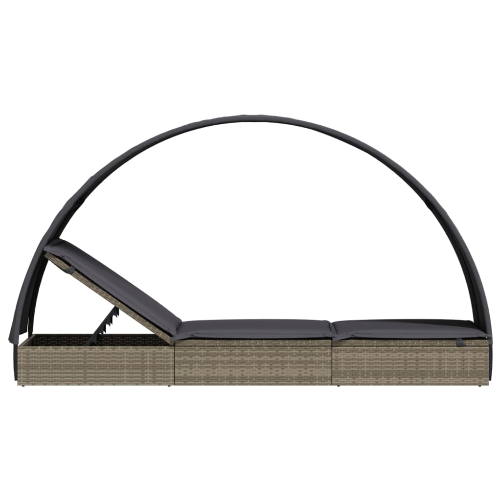 Ligbed Met Rond Dak 211X57X140 Cm Poly Rattan