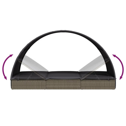 Ligbed Met Rond Dak 211X57X140 Cm Poly Rattan