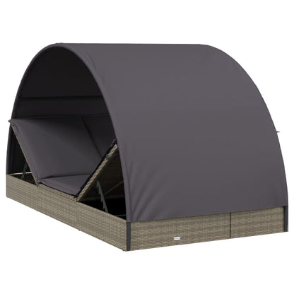 Ligbed 2-Persoons Met Rond Dak 211X112X140 Cm Poly Rattan