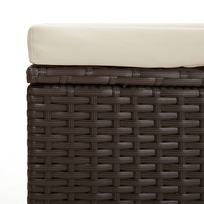 Hocker Met Kussen 110X30X40 Cm Poly Rattan