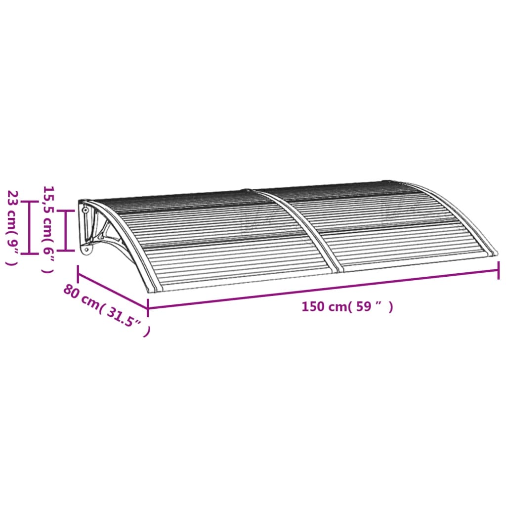 Deurluifel 150X80 Cm Polycarbonaat Zwart En Transparant